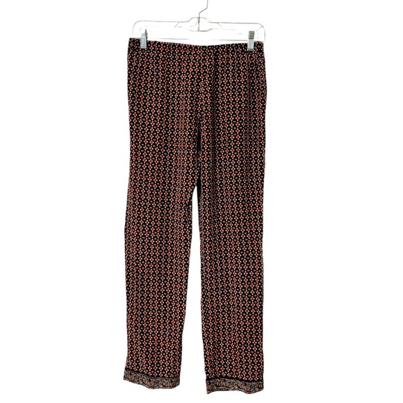 Tory Burch Women's Size 0 Elastic Waist Silk Summer Pants Floral Multicolor - Picture 2 of 7